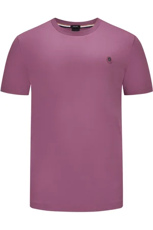HUGO BOSS Dichtes T-Shirt mit aufgenähten Leder-Patch