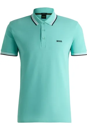 HUGO BOSS Piqué-Poloshirt mit Streifenakzenten und Logo-Stickerei