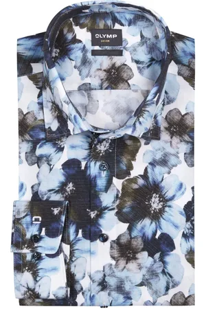 Olymp Luxor, Modern Fit, Big, floral gemustertes Hemd