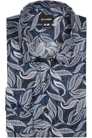 Olymp Luxor, Comfort Fit Big, floral gemustertes Stretch-Hemd