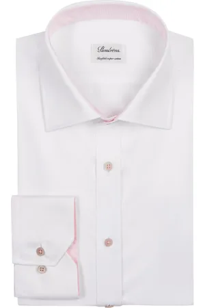 Stenströms Unifarbenes Twill-Hemd aus Baumwolle mit Ausputz