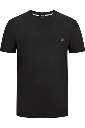 HUGO BOSS Dichtes T-Shirt mit aufgenähten Leder-Patch