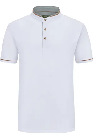 Arido Trachten-Poloshirt mit Doppelstehkragen und Hornknöpfen