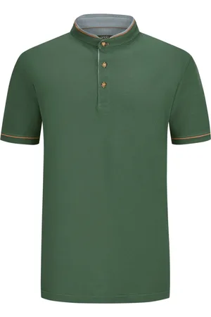 Arido Trachten-Poloshirt mit Doppelstehkragen und Hornknöpfen