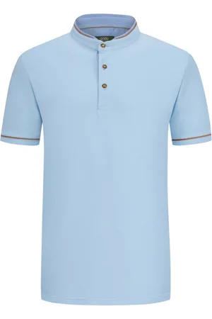 Arido Trachten-Poloshirt mit Doppelstehkragen und Hornknöpfen