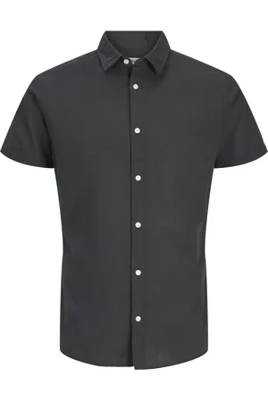 JACK & JONES Leichtes Kurzarmhemd aus Baumwolle und Leinen