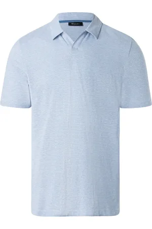 Maerz Leichtes Poloshirt mit Leinenanteil und V-Ausschnitt