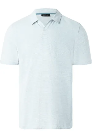 Maerz Leichtes Poloshirt mit Leinenanteil und V-Ausschnitt