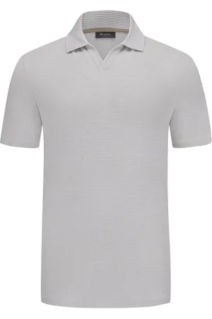 Maerz Leichtes Poloshirt mit Leinenanteil und V-Ausschnitt