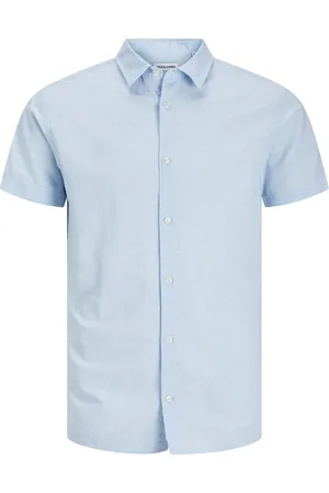 JACK & JONES Leichtes Kurzarmhemd aus Baumwolle und Leinen