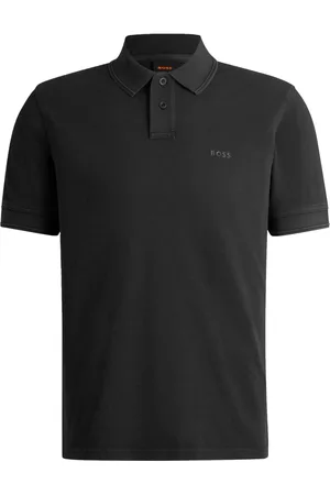 HUGO BOSS Jersey-Poloshirt mit gummierten Logo-Schriftzug
