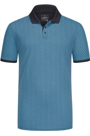 Ragman Gemustertes Performance-Poloshirt, Modern Fit