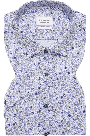 ETERNA Kurzarmhemd aus Baumwolle mit floralem Print, Comfort Fit