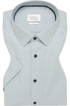 ETERNA Kurzarmhemd aus Baumwolle mit Pepita-Muster, Comfort Fit