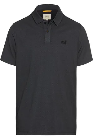 Camel Active Poloshirt aus Baumwolle mit feinem Muster und Logo-Aufnäher