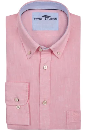 Fynch-Hatton Leinenhemd mit Button-Down-Kragen, Extralang