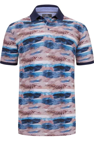 Ragman Piqué-Poloshirt mit Aquarell-Muster