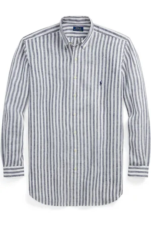 Ralph Lauren Leinenhemd mit Streifenmuster und Logo-Aufnäher