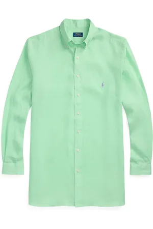 Ralph Lauren Leinenhemd mit Logo-Aufnäher