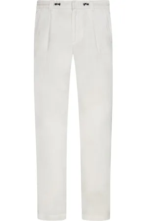 Tom Rusborg Leinenhose mit Bundfalte und Tunnelzug