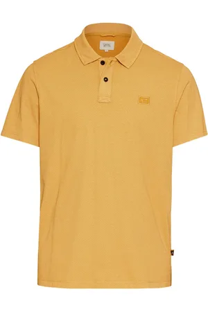 Camel Active Poloshirt aus Baumwolle mit feinem Muster und Logo-Aufnäher