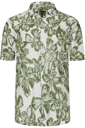 Marc O’ Polo Leinen-Kurzarmhemd mit floralem Print, Regular Fit