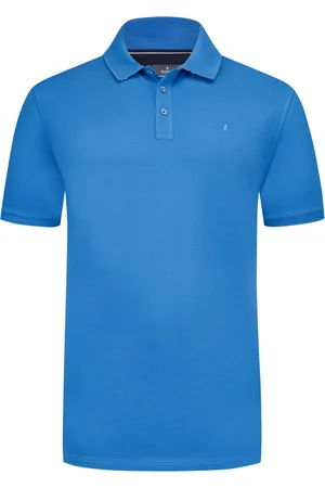 Ragman Stretch-Poloshirt mit floralem Kragenbesatz