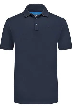 Ragman Stretch-Poloshirt mit floralem Besatz, extralang