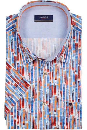 Hatico Kurzarmhemd mit Allover-Print, Regular Fit
