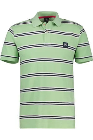 Lerros Heavy Poloshirt mit Ringelstreifen und Logo-Aufnäher
