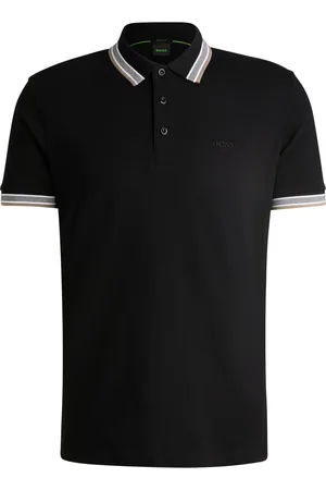 HUGO BOSS Piqué-Poloshirt mit Streifenakzenten und Logo-Stickerei