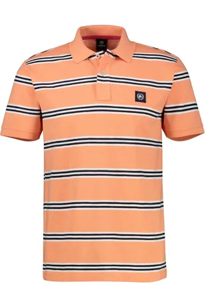 Lerros Heavy Poloshirt mit Ringelstreifen und Logo-Aufnäher