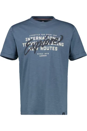 Lerros Meliertes T-Shirt mit gummiertem Letter-Print
