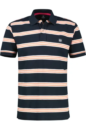Lerros Heavy Poloshirt mit Ringelstreifen und Logo-Aufnäher