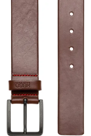 HUGO BOSS Casual Gürtel mit dunkler Gürtelschnalle und geradem Abschluss