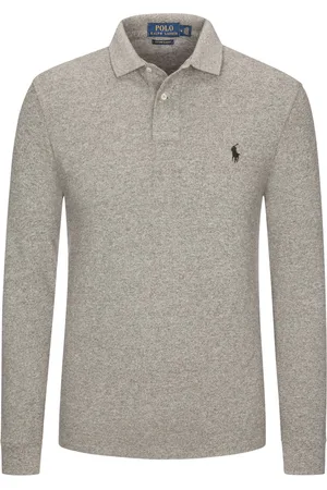 Ralph Lauren Langarm-Poloshirt Custom Slim Fit in Piqué-Qualität