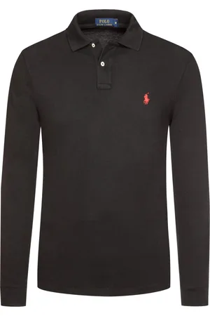 Ralph Lauren Langarm-Poloshirt Custom Slim Fit in Piqué-Qualität