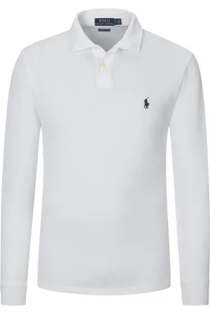 Ralph Lauren Langarm-Poloshirt Custom Slim Fit in Piqué-Qualität