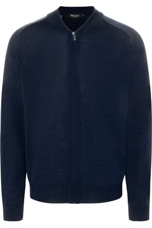 Maerz Strickjacke mit Collegekragen aus Schurwolle