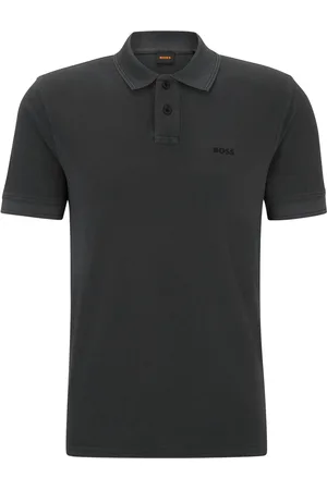 HUGO BOSS Piqué-Poloshirt mit gummiertem Logo-Emblem
