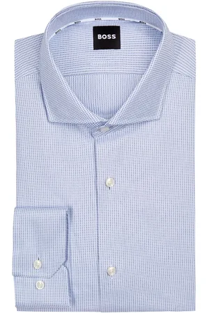 HUGO BOSS Twill-Hemd mit dezentem Muster, Regular Fit