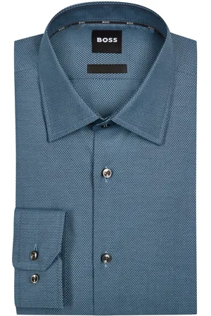HUGO BOSS Strukturiertes Stretch-Hemd, Regular Fit