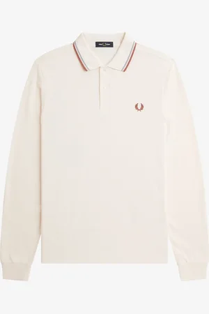 Fred Perry Langarm-Poloshirt in Piqué-Qualität mit Logo-Stickerei
