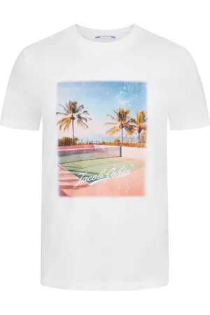 Jacob Cohen T-Shirt aus Baumwolle mit Tennisplatz-Motiv