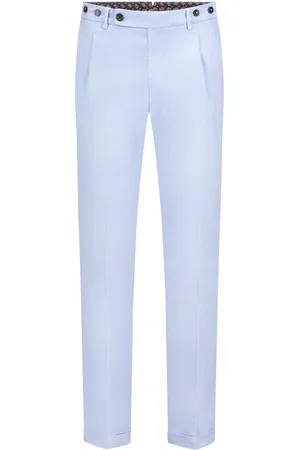 Berwich Stretch-Chino mit doppelter Bundfalte und Umschlag, Slim Fit