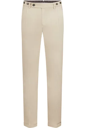 Berwich Stretch-Chino mit doppelter Bundfalte und Umschlag, Slim Fit