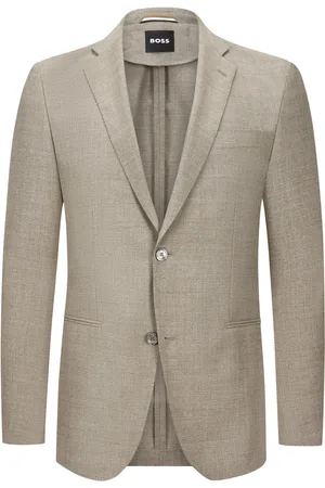 HUGO BOSS Ungefüttertes Sakko aus Schurwolle, Slim Fit
