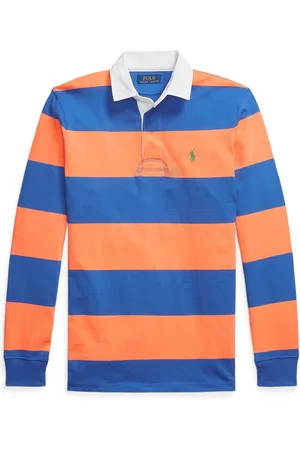 Ralph Lauren Langarm-Rugbyshirt mit Streifen und Poloreiter-Stickerei, Classic Fit