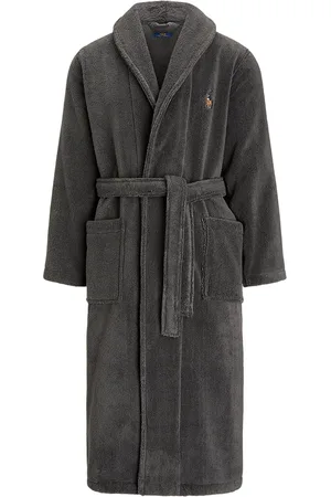 Ralph Lauren Frottee-Bademantel mit farbiger Poloreiter-Stickerei