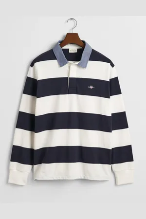 GANT Rugbyshirt mit Ringelmuster und Logo-Stickerei, Regular Fit